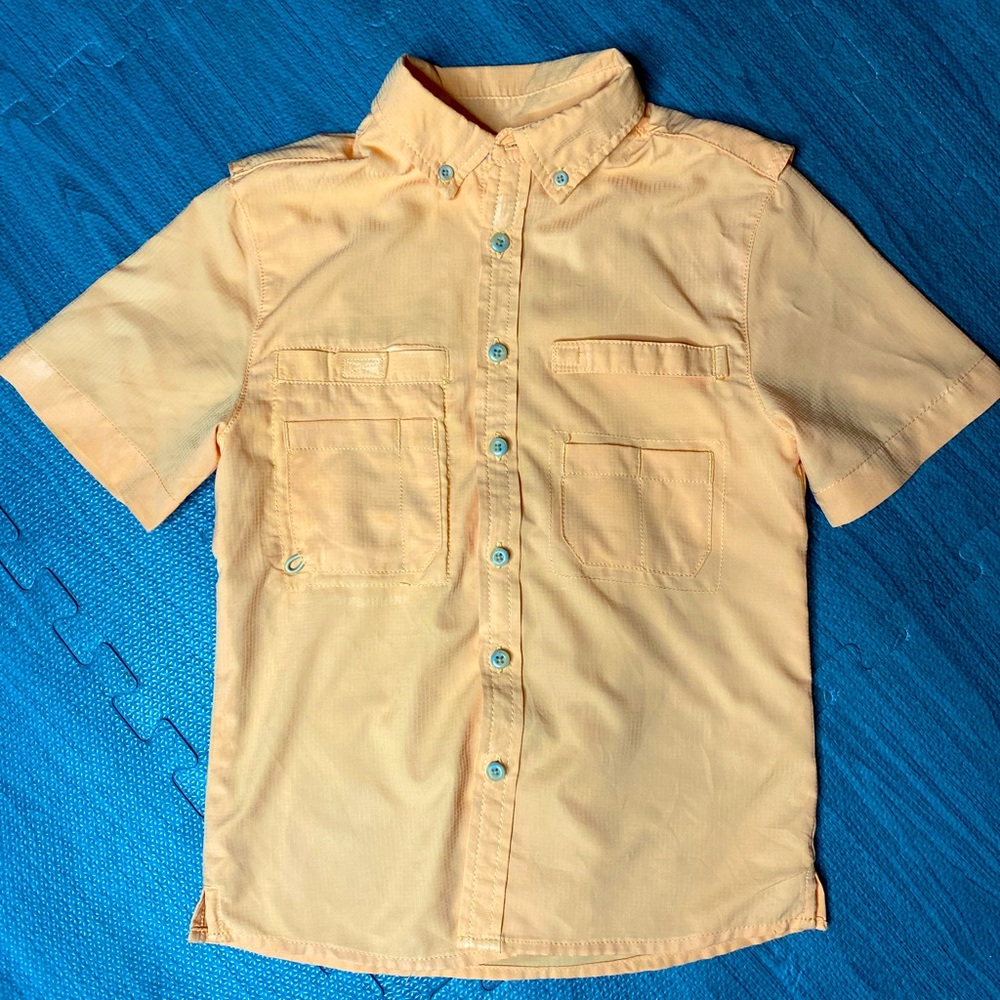Jk boys fishing outdoors shirt orange size small